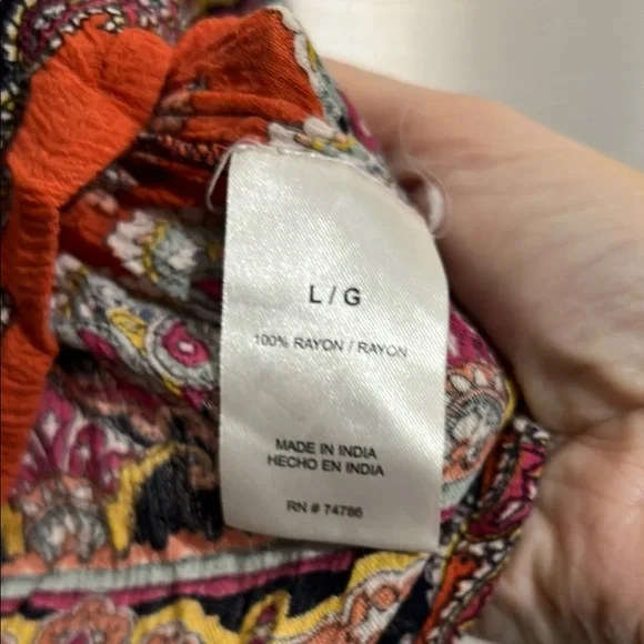 Bila Black and Orange Boho Paisley Blouse - Picture 5 of 5